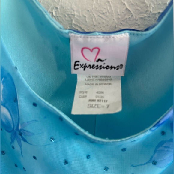 Girls’ Blue Floral Easter Dress - Picture 4 of 4